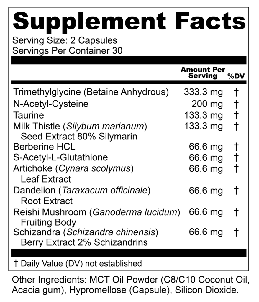 Upwellness Ultra Liver Supplement Facts